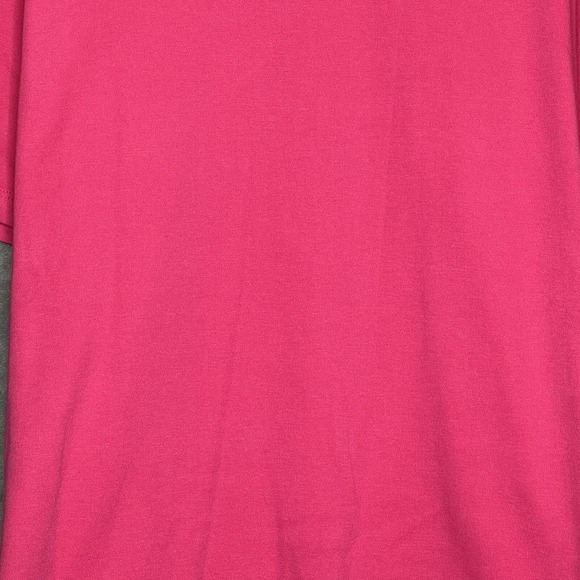 BFA Classics 2X Top Shirt Fuchsia Pink Solid Short Sleeve Scoop Neck Cotton - Picture 2 of 7